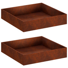 Plantenbak 2 st Roestkleurig 80 x 80 x 20 cm weervast staal