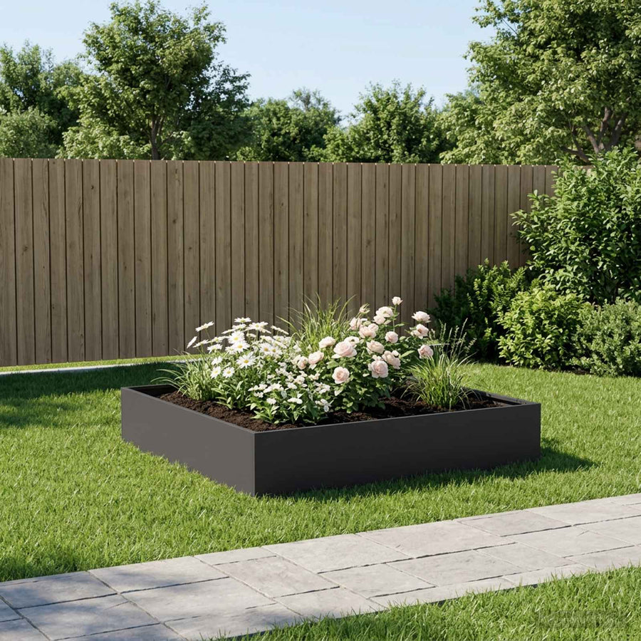 Plantenbak Zwart 100 x 100 x 20 cm Koudgewalst staal