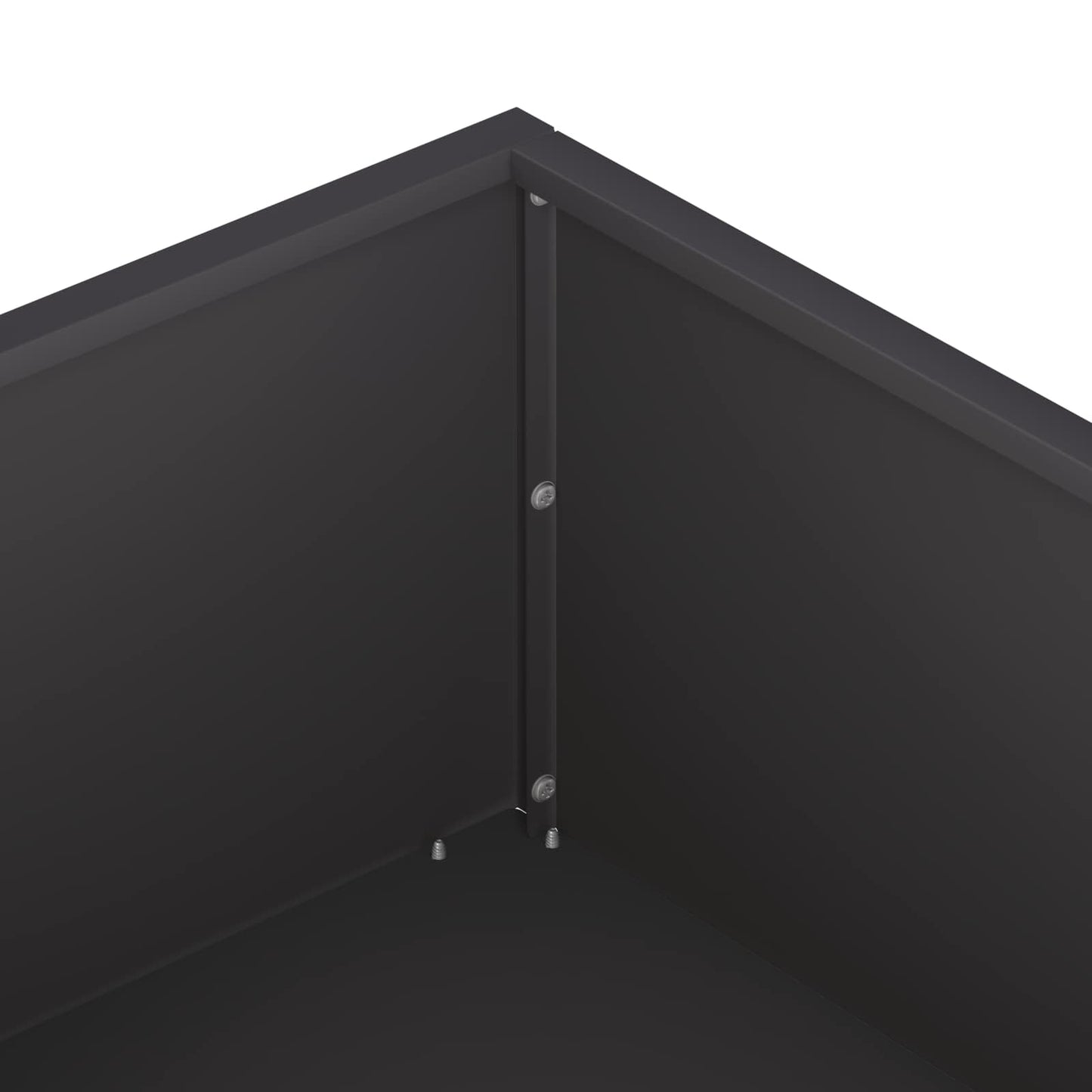 Plantenbak 2 st Zwart 100 x 100 x 20 cm Koudgewalst staal