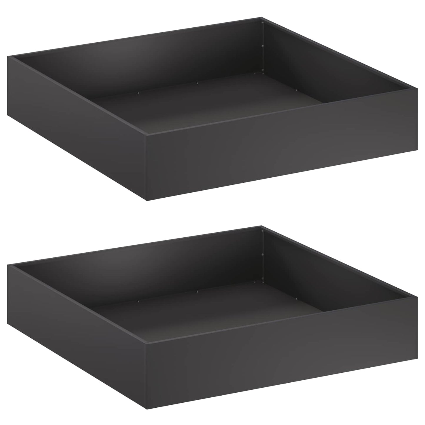 Plantenbak 2 st Zwart 100 x 100 x 20 cm Koudgewalst staal