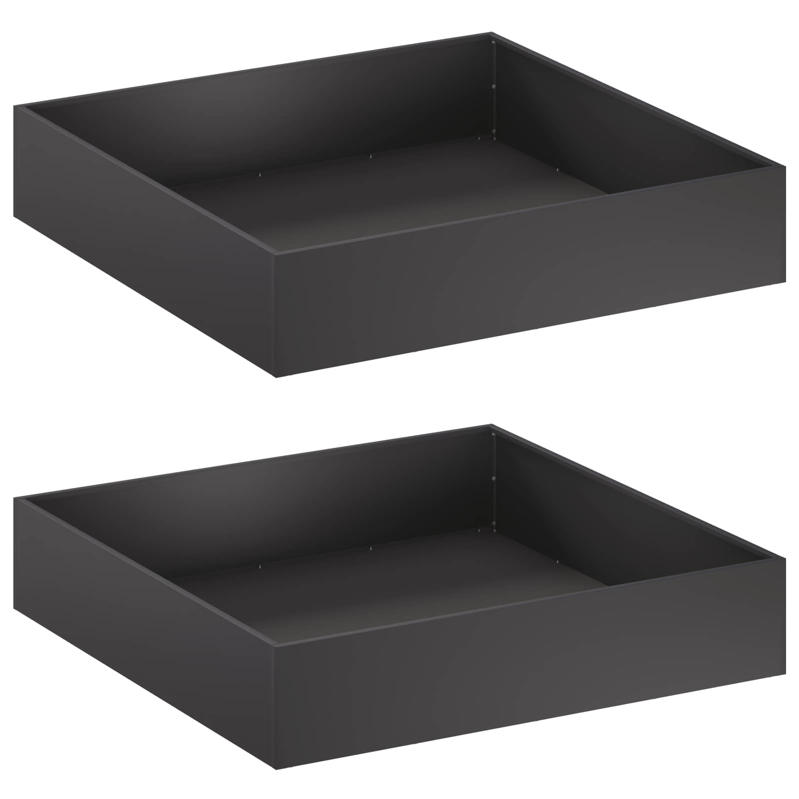Plantenbak 2 st Zwart 100 x 100 x 20 cm Koudgewalst staal
