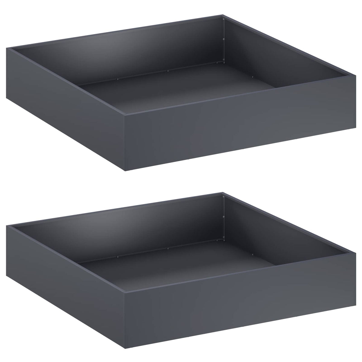 Plantenbak 2 st Antraciet 100 x 100 x 20 cm Koudgewalst staal