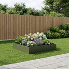 Plantenbak 100x100x20 cm olijfgroen koudgewalst staal