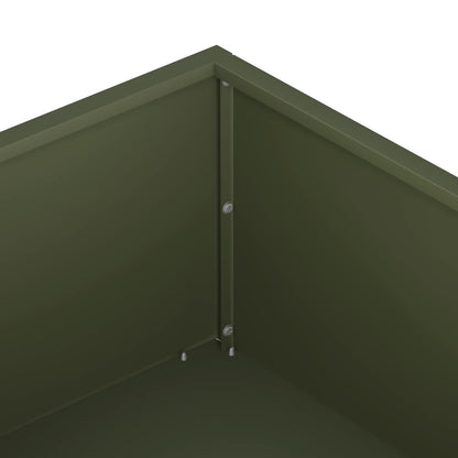 Plantenbak 2 st Olijfgroen 100 x 100 x 20 cm Koudgewalst staal