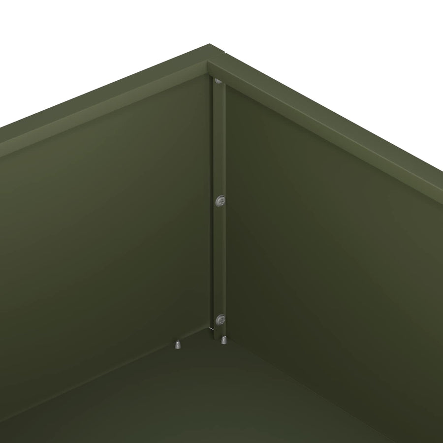 Plantenbak 2 st Olijfgroen 100 x 100 x 20 cm Koudgewalst staal
