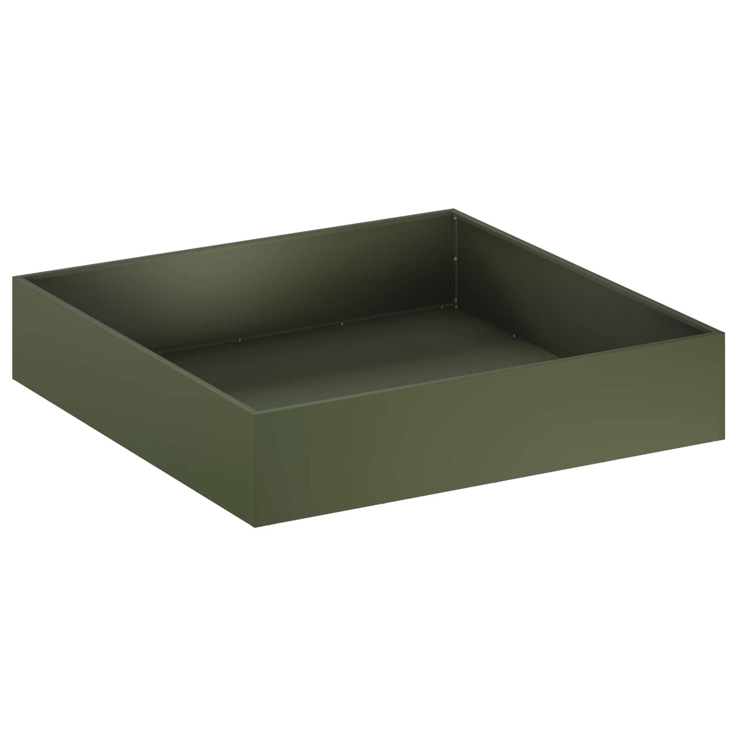 Plantenbak 2 st Olijfgroen 100 x 100 x 20 cm Koudgewalst staal