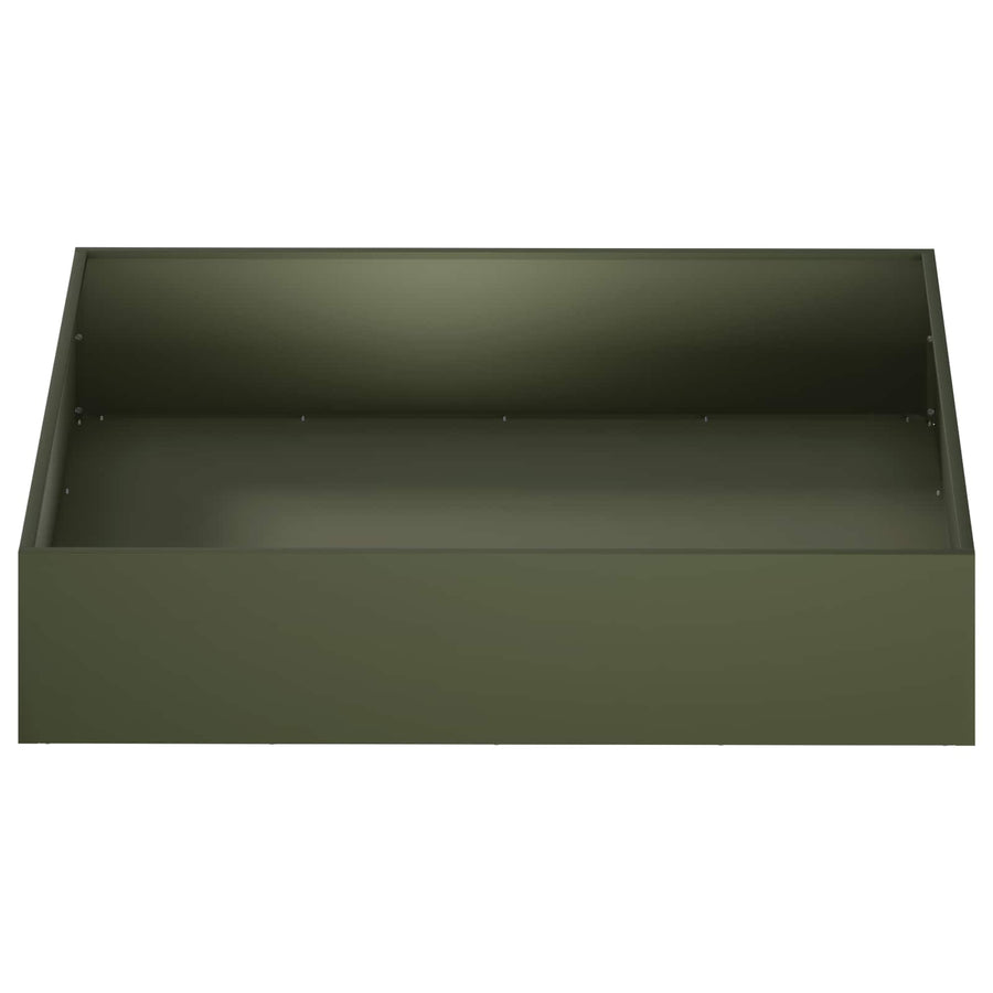 Plantenbak 2 st Olijfgroen 100 x 100 x 20 cm Koudgewalst staal