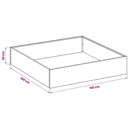 Plantenbak 2 st Olijfgroen 100 x 100 x 20 cm Koudgewalst staal