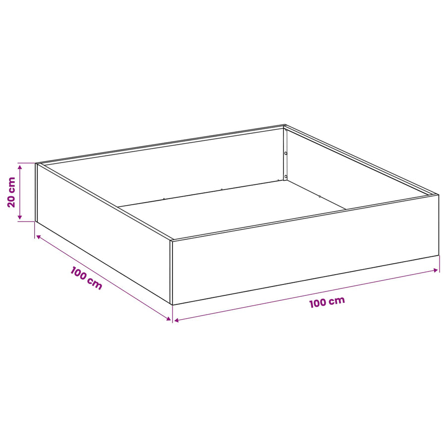 Plantenbak 2 st Olijfgroen 100 x 100 x 20 cm Koudgewalst staal
