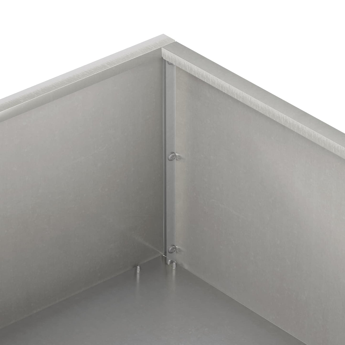 Plantenbak 2 st zilver 100 x 100 x 20 cm Roestvrij staal