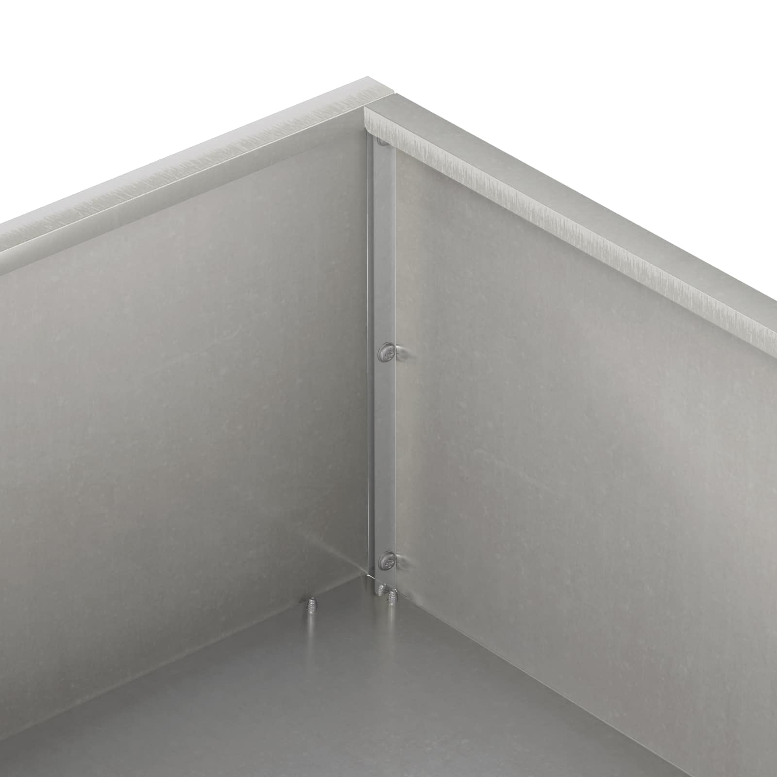 Plantenbak 2 st zilver 100 x 100 x 20 cm Roestvrij staal