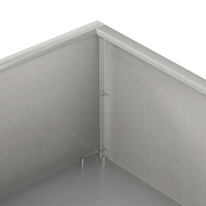 Plantenbak 2 st zilver 100 x 100 x 20 cm Roestvrij staal