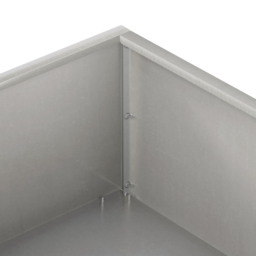 Plantenbak 2 st zilver 100 x 100 x 20 cm Roestvrij staal