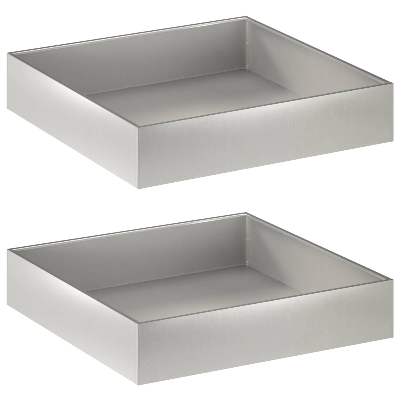 Plantenbak 2 st zilver 100 x 100 x 20 cm Roestvrij staal