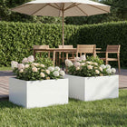 Plantenbak 2 st 40x40x30 cm koudgewalst staal wit