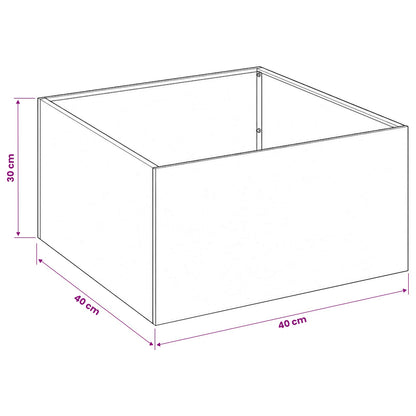 Plantenbak 2 st Wit 40 x 40 x 30 cm Koudgewalst staal