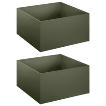 Plantenbak 2 st Olijfgroen 40 x 40 x 30 cm Koudgewalst staal