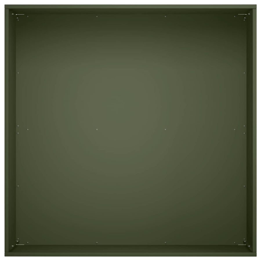 Plantenbak 2 st Olijfgroen 40 x 40 x 30 cm Koudgewalst staal
