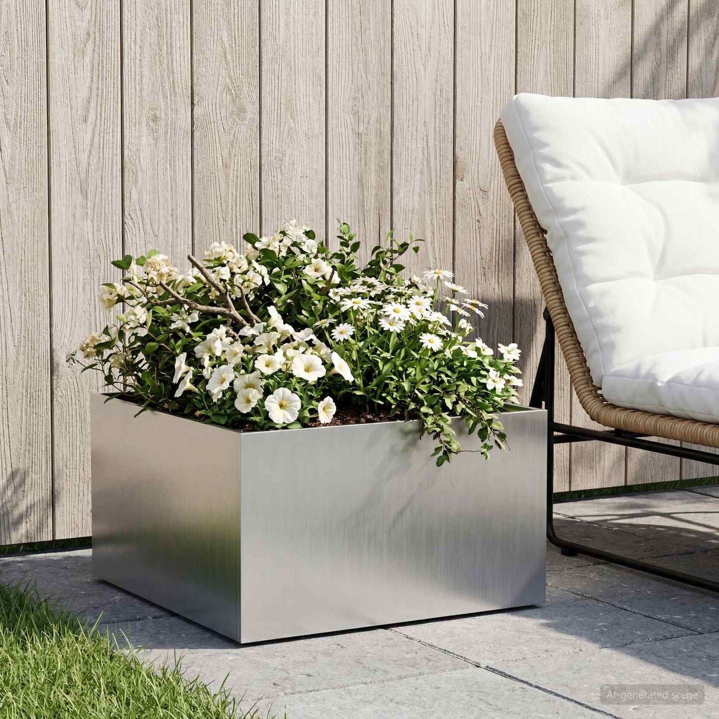 Plantenbak zilver 40 x 40 x 30 cm Roestvrij staal