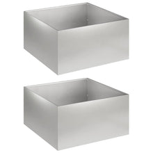 Plantenbak 2 st zilver 40 x 40 x 30 cm Roestvrij staal