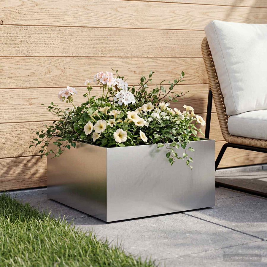 Plantenbak zilver 40 x 40 x 30 cm Gegalvaniseerd staal