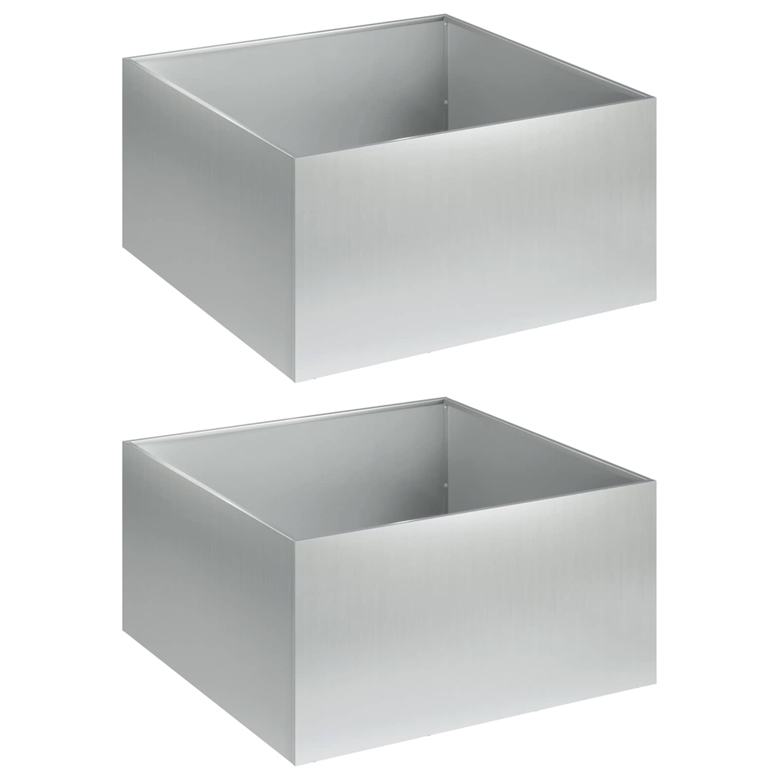 Plantenbak 2 st zilver 40 x 40 x 30 cm Gegalvaniseerd staal