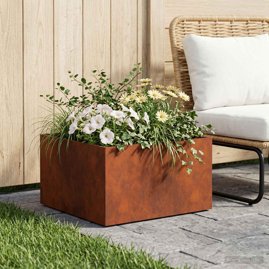 Plantenbak Roestkleurig 40 x 40 x 30 cm weervast staal