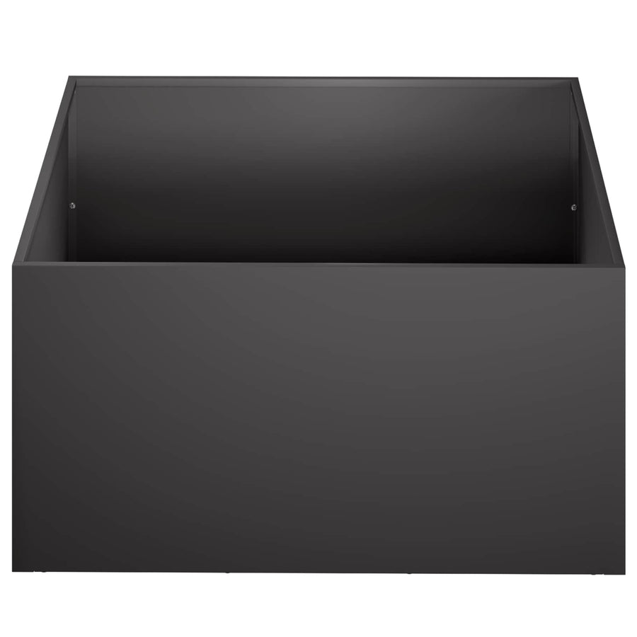 Plantenbak 2 st Zwart 60 x 60 x 30 cm Koudgewalst staal