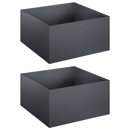 Plantenbak 2 st Antraciet 60 x 60 x 30 cm Koudgewalst staal