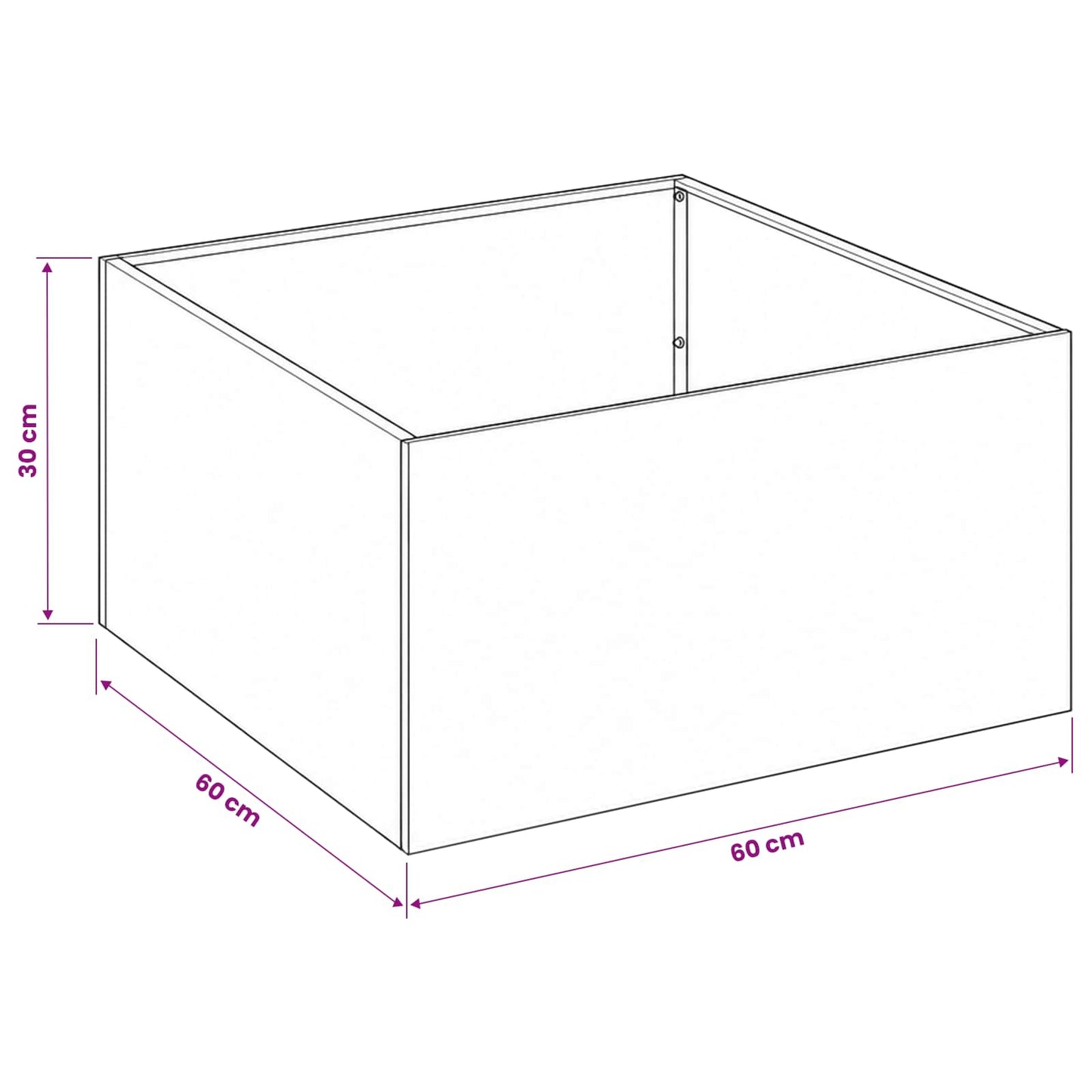 Plantenbak 2 st Antraciet 60 x 60 x 30 cm Koudgewalst staal
