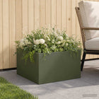 Plantenbak 60x60x30 cm olijfgroen koudgewalst staal