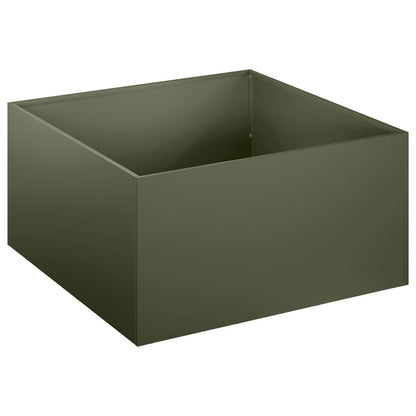 Plantenbak Olijfgroen 60 x 60 x 30 cm Koudgewalst staal