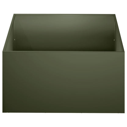 Plantenbak Olijfgroen 60 x 60 x 30 cm Koudgewalst staal