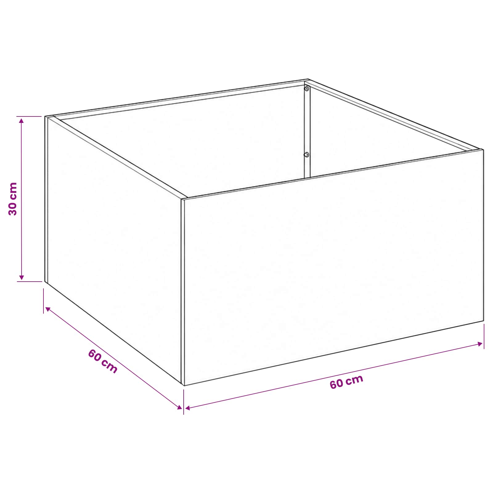 Plantenbak 2 st Olijfgroen 60 x 60 x 30 cm Koudgewalst staal