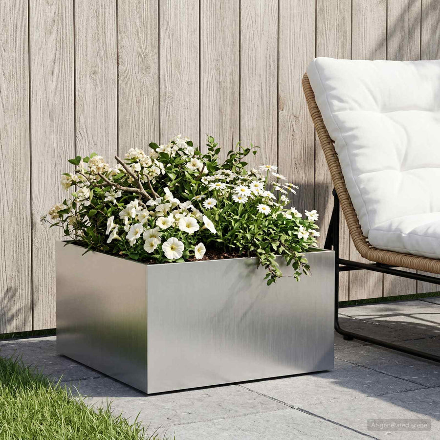 Plantenbak zilver 60 x 60 x 30 cm Roestvrij staal