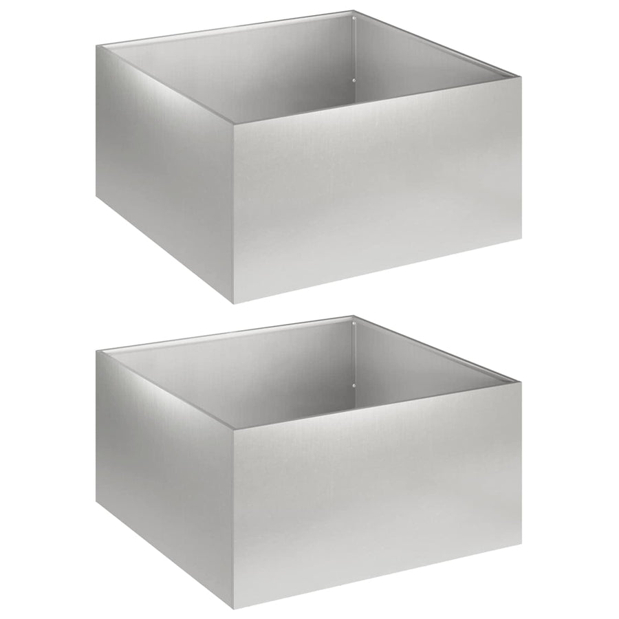 Plantenbak 2 st zilver 60 x 60 x 30 cm Roestvrij staal
