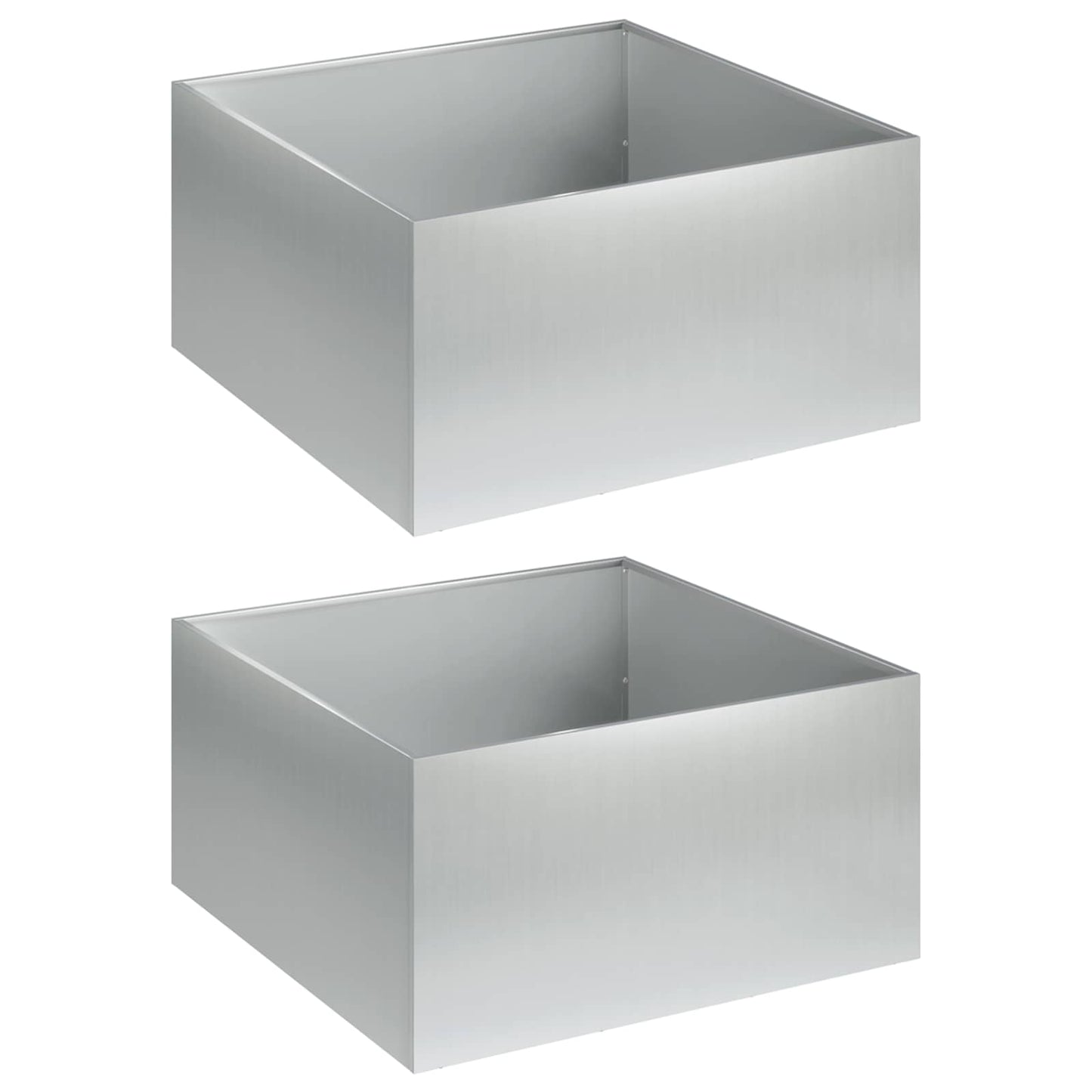 Plantenbak 2 st zilver 60 x 60 x 30 cm Gegalvaniseerd staal