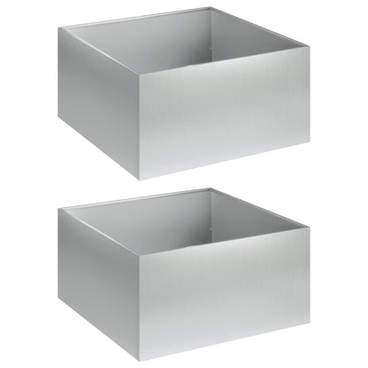 Plantenbak 2 st zilver 60 x 60 x 30 cm Gegalvaniseerd staal