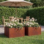 Plantenbak 60x60x30 cm roestkleurig staal 2 st