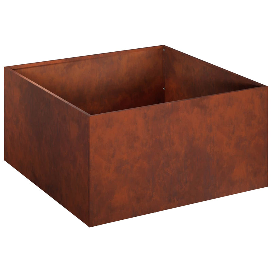 Plantenbak 2 st Roestkleurig 60 x 60 x 30 cm weervast staal