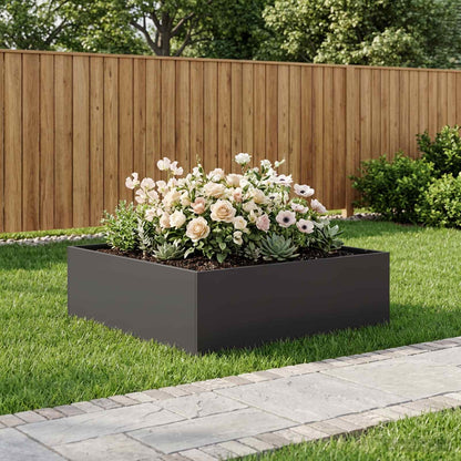 Plantenbak Zwart 80 x 80 x 30 cm Koudgewalst staal
