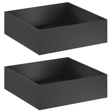 Plantenbak 2 st Zwart 80 x 80 x 30 cm Koudgewalst staal