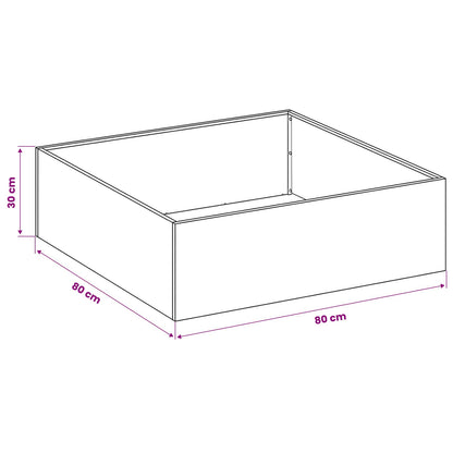Plantenbak Wit 80 x 80 x 30 cm Koudgewalst staal