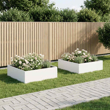Plantenbak 2 st Wit 80 x 80 x 30 cm Koudgewalst staal