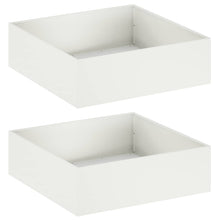 Plantenbak 2 st Wit 80 x 80 x 30 cm Koudgewalst staal
