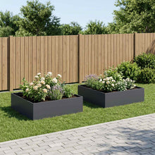 Plantenbak 2 st Antraciet 80 x 80 x 30 cm Koudgewalst staal