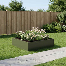 Plantenbak Olijfgroen 80 x 80 x 30 cm Koudgewalst staal
