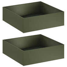 Plantenbak 2 st Olijfgroen 80 x 80 x 30 cm Koudgewalst staal