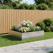 Plantenbak 80x80x30 cm roestvrij staal zilver