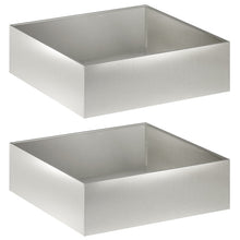 Plantenbak 2 st zilver 80 x 80 x 30 cm Roestvrij staal
